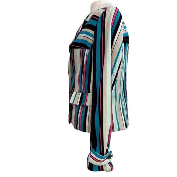 Vintage Style Jones NewYork Striped Blazer 8 Bold Statement Jacket Gallery Event - Picture 5 of 14